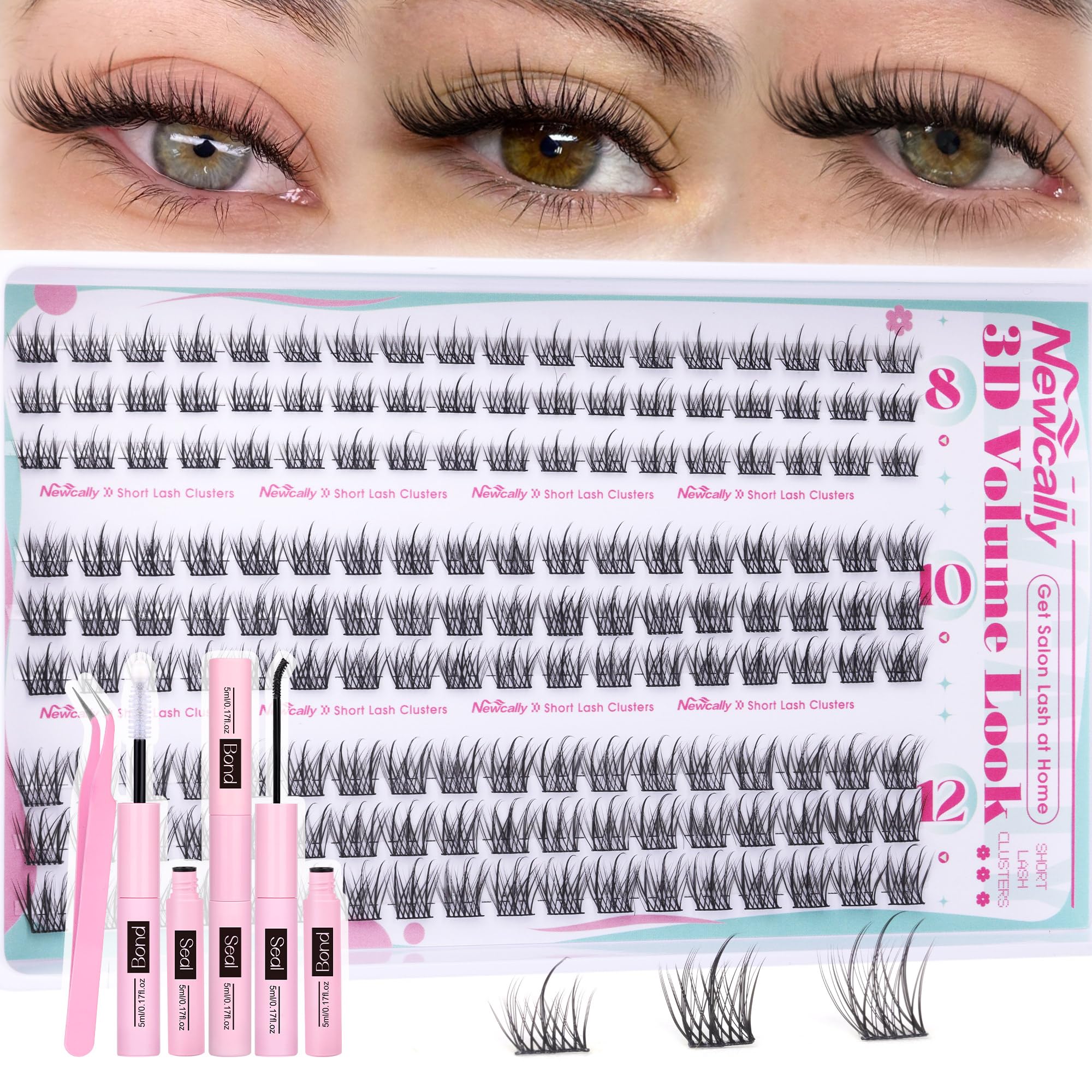 Photo 1 of **********MISSING PARTS*******
Natural Lash Clusters Kit Short 8-12MM Eyelash Clusters Wispy Cluster Eyelash Extensions Lash Extension Kit C-Curly Cluster Lashes Long-lasting Effect by Newcally