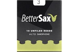 BetterSax Premium Alto Saxophone Reeds – 3 Strength (10-Pack): Made from Organic French cane, Superior Consistency and Rich Tone, For Saxophonists of All Levels, Eco-friendly, Plastic-free packaging