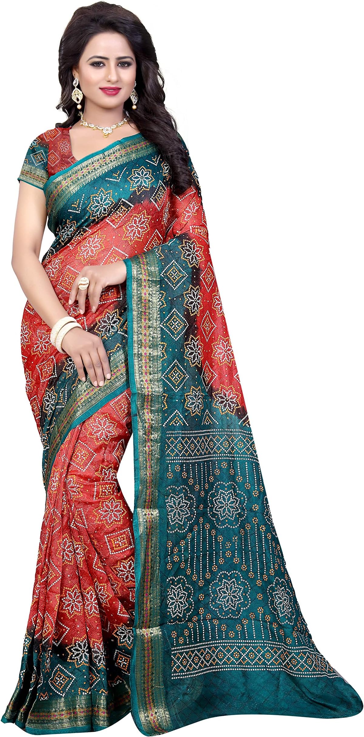 Concepta Women's Viscose Saree With Blouse Piece