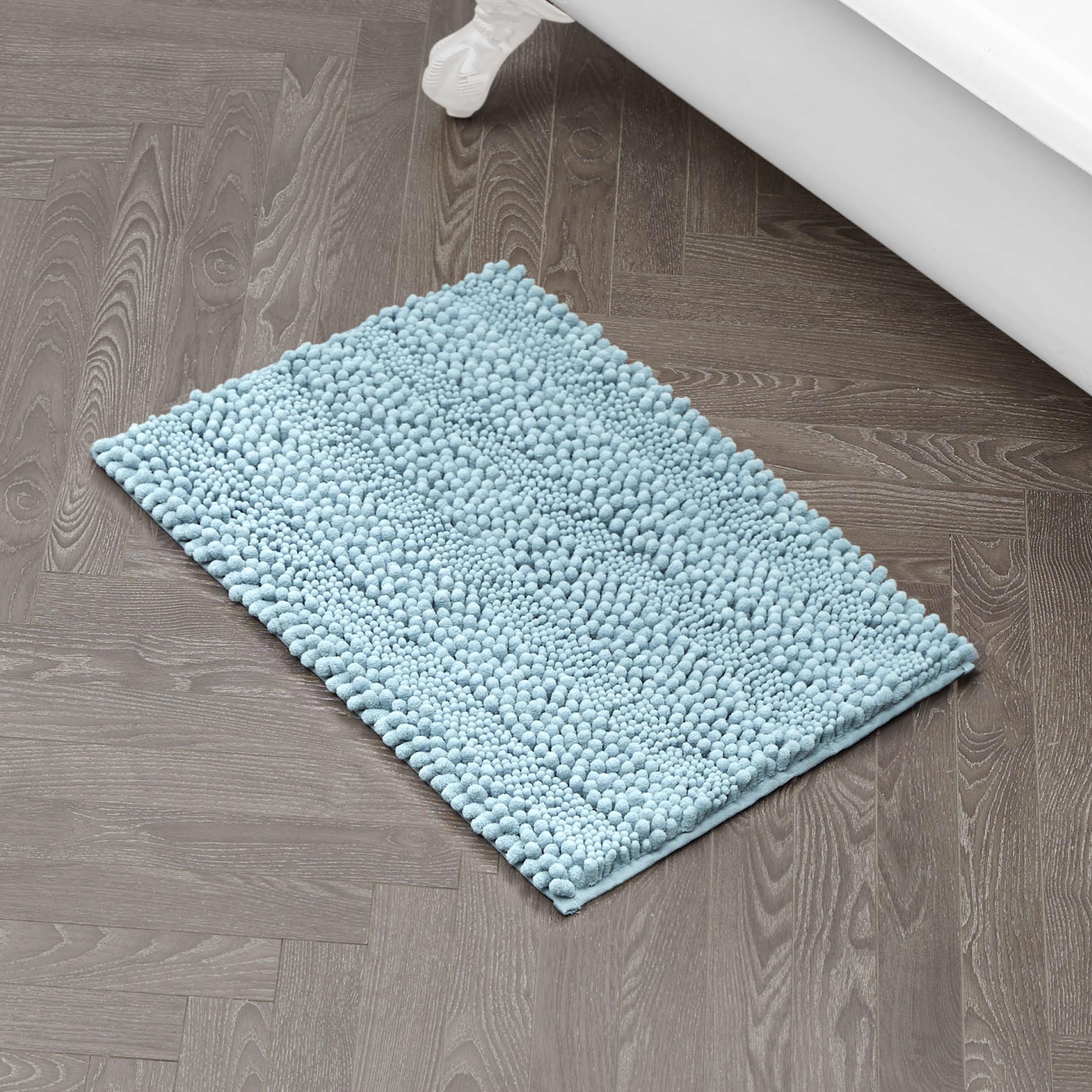 Photo 1 of Laura Ashley – Astor Chenille Bath Mat | 100% Polyester | Premium Bathroom Décor | Machine Washable | TPR Backing | Measures 17” x 24” | Aqua