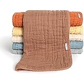 Gerber Baby Unisex Muslin Burp Cloths 6-Pack, Multi Browns, Large Size 20" x 10"