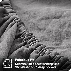Bare Home Sandwashed King Sheet Set - Premium 1800