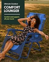 KEPLIN Set of 2 XXL Premium Heavy Duty Padded Zero Gravity Chairs Luxurious view 9