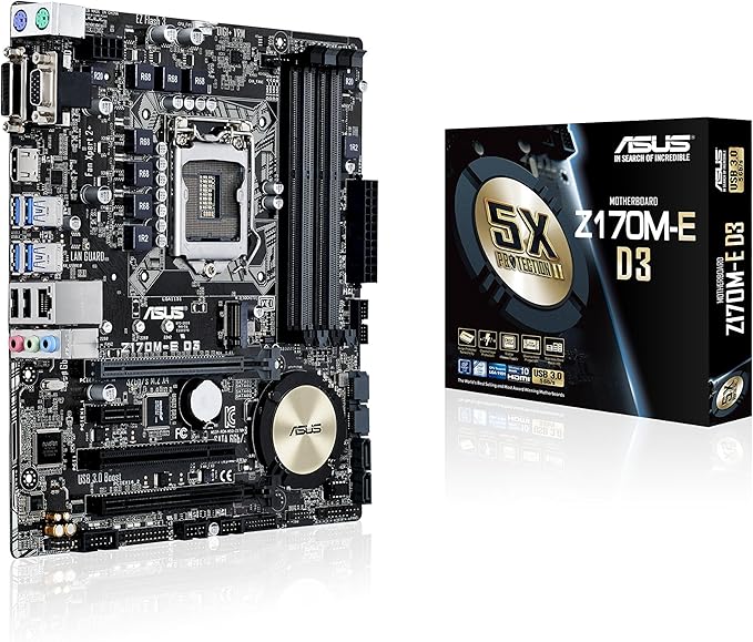 Amazon Com Asustek Computer Z170m E D3 S1151 Z170 Matx Snd Gln U3 M2 Sata Computers Accessories