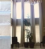 100 % Blackout Extra Long Linen Curtains. Off White, Beige Cream Gray Custom Made 12-24 feet Length 2 Story Great Room (Stone White, 180" Lx50 W)