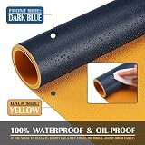K KNODEL Small Office Leather Desk Mat 60x35cm Dark Blue Double Sided view 3