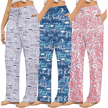 Pantalon De Pyjama En Maille Fine Avec Bas Resserré Femme Imprime | GEMO