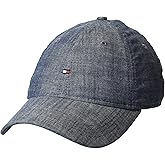 Tommy Hilfiger Men's Cotton Mini Flag Adjustable Baseball Cap Light Blue