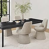 KISLOT Swivel Dining Chairs Set of 4, Upholstered Mid Century Modern Deskchair with High Back, Linen Fabric Kitchen Chairs for Dining Room, Bedroom, Dressing Room, Khaki