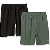 Amazon Essentials Men's Athletic Basketball Gym Shorts, Breathable Moisture Wicking, Loose-Fit Performance Tech, Pack of 2