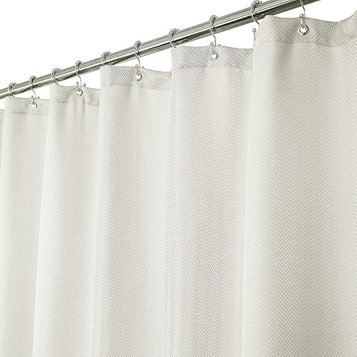 Amazon Com Barossa Design Chevron Textured Fabric Shower Curtain