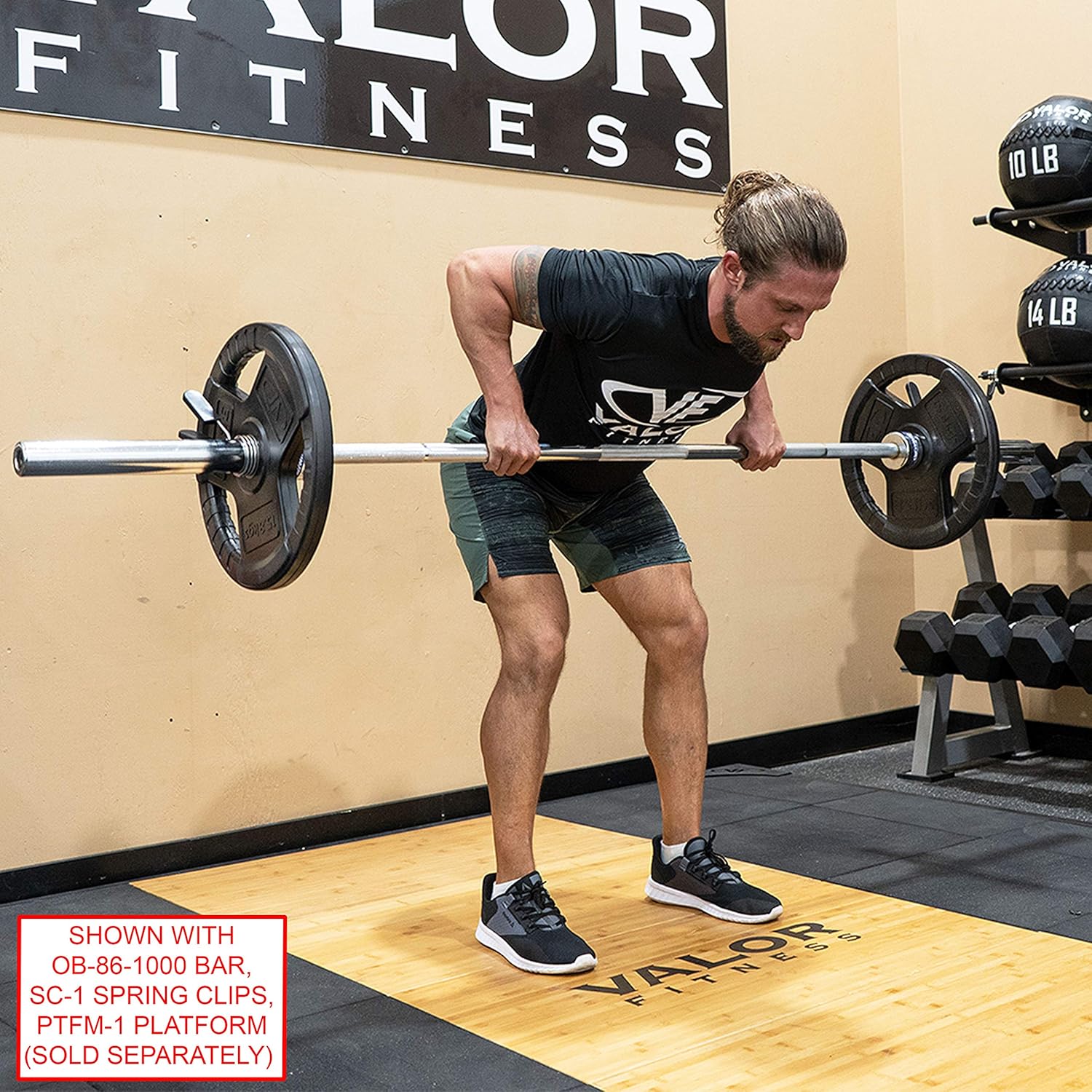 rubber weights and bar set