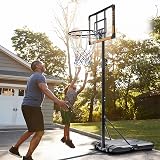 Yaheetech Height Adjustable 7-8 ft Portable Basketball Hoop with 28" Backboard view 2