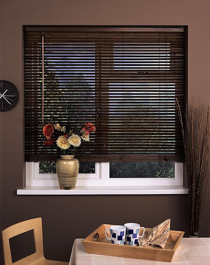 ABC Décor Hardwood Blind 60 cm wide x 152 cm Drop Dark Teak