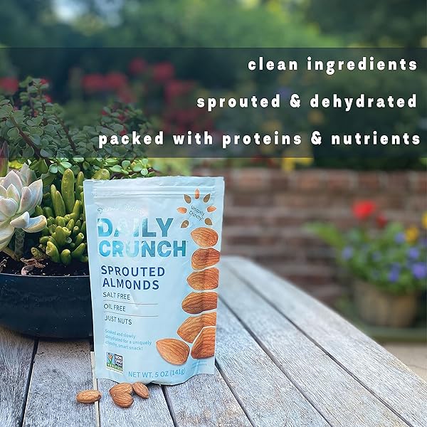 DAILY CRUNCH SPROUTED ALMONDS – 5 OUNCE BAGS (ORIGINAL SPROUTED, SINGLE BAG – 5 OUNCES)