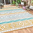 Lahome Outdoor Rugs 8x10 Waterproof, Reversible Outdoor Plastic Straw Rug for Camping Patio, RV Outdoor Rugs Outside, Outdoor