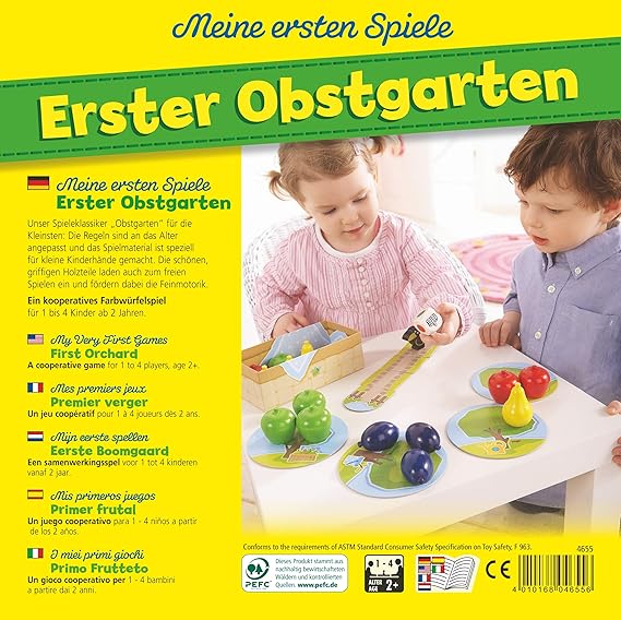 Haba 4655 Meine Ersten Spiele Erster Obstgarten Unterhaltsames Brettspiel Rund Um Farben Und Formen Ab 2 Jahren Holzspielzeug Und Lernspiel Der Spieleklassiker Fur Kleine Kinder Amazon De Spielzeug