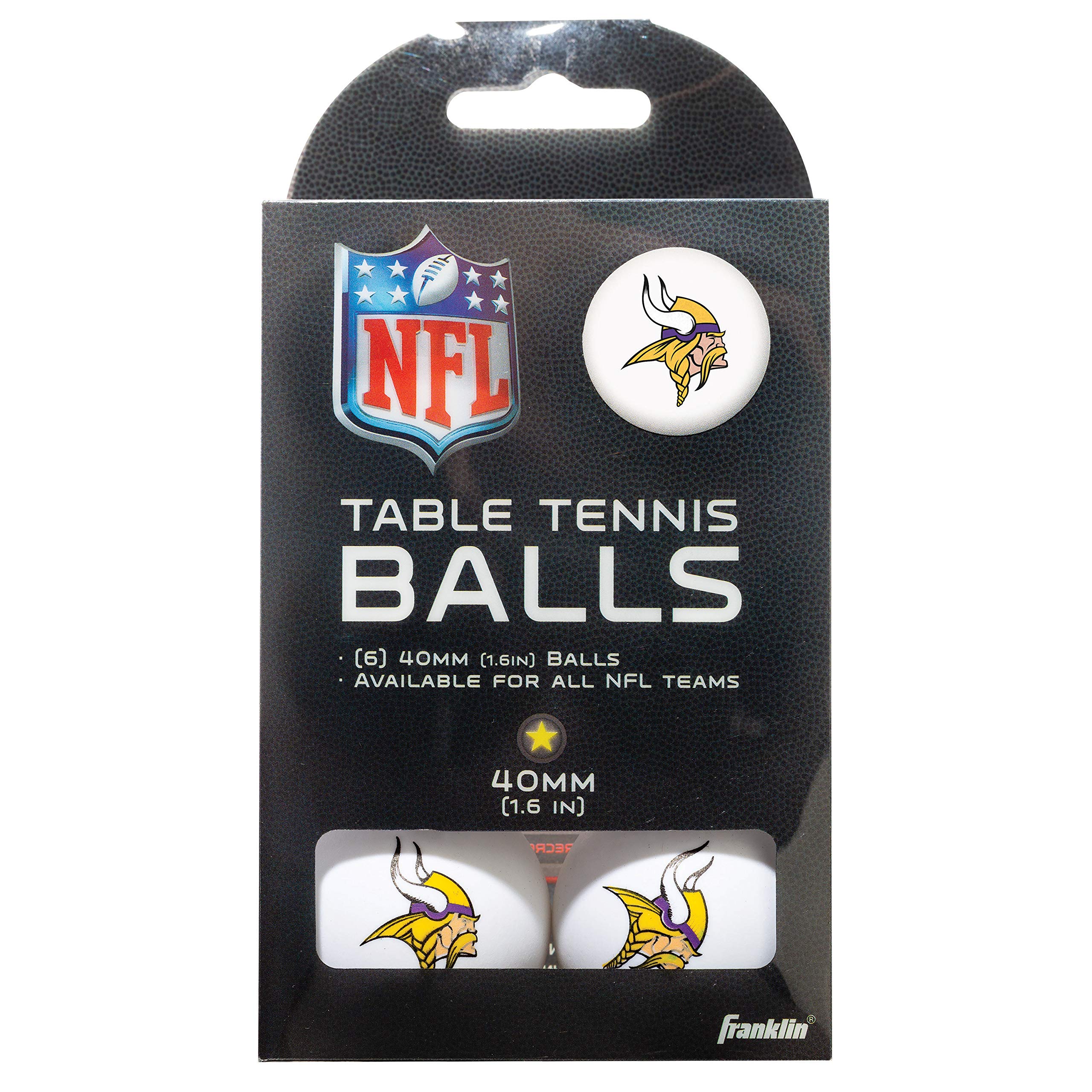 Franklin Sports Minnesota Vikings Table Tennis Balls - NFL Team Table Tennis Balls - Official Team Logos and Colors - Fun NFL Game Room Accessories