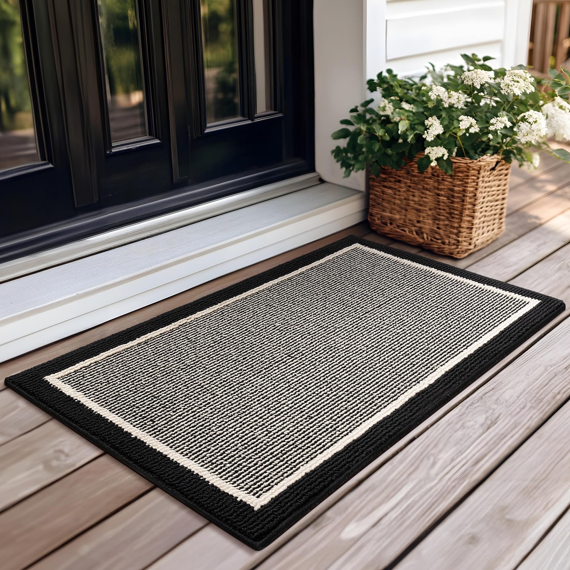 Photo 1 of GRANNY SAYS SAYS Door Mat, 36" x 60" Welcome Mat Outdoor Rugs Non-Slip, Dirt Absorb Front Door Mat Outside Entrance, Low Profile Inside Floor Mat, Rugs for Entryway Indoor, Large Doormats, Black