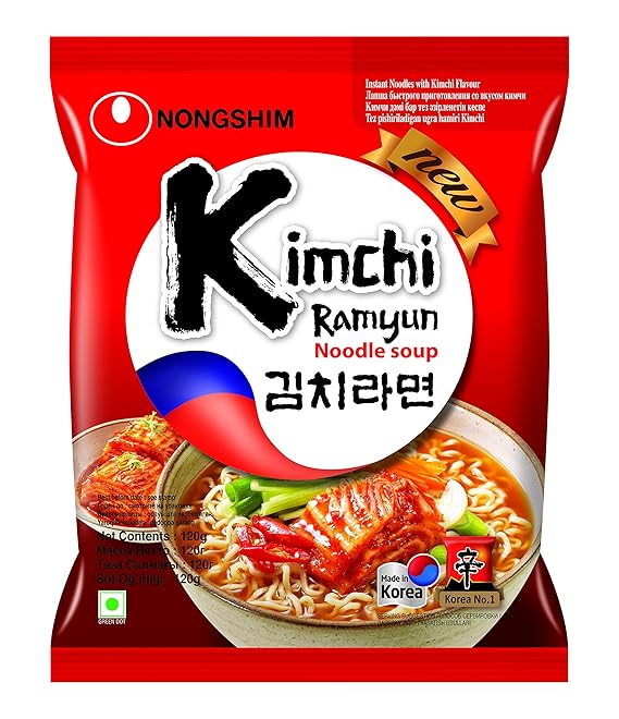 Nong Shim Noodle Soup Kimchi Korean Style Instant Noodles Pack of 5