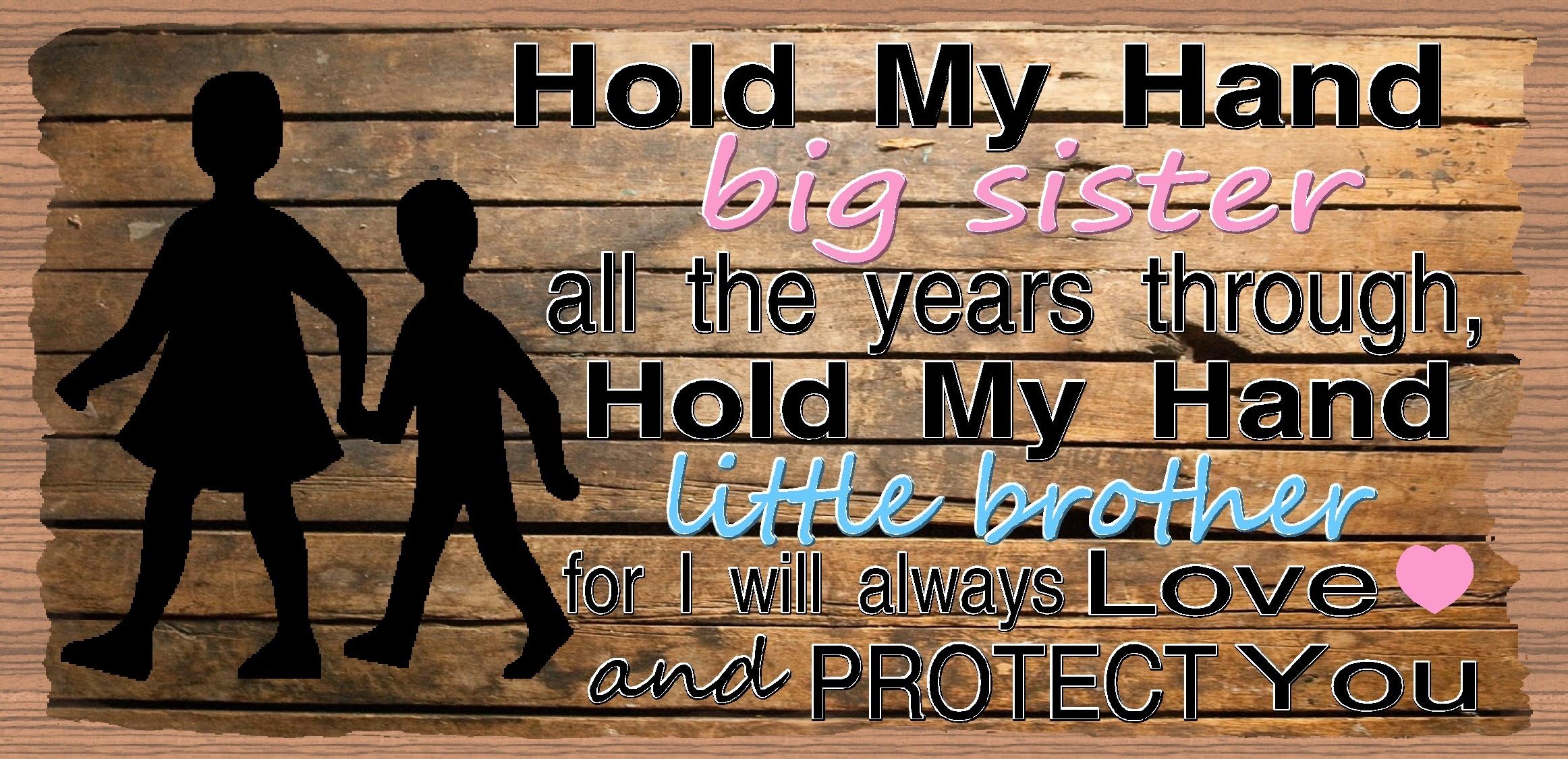 GiggleSticks Big Sister - Little Brother Sign - Hold My Hand Big Sister