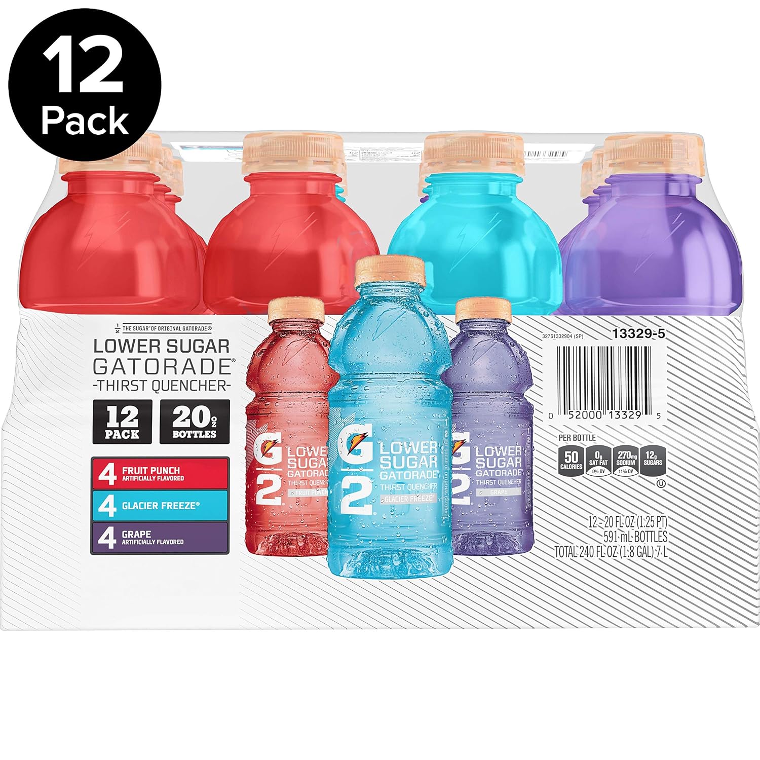 Gatorade G2 Grape 12 Oz Bottles - 2/12 Pack (24 Bottles Total) QUA12203