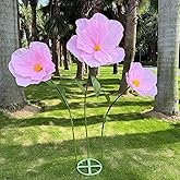 5.9 Ft Large Paper Artificial Flowers,Giant Flowers for Decoration,Standing Huge Handcrafted Poppy Flowers for Garden,Hotel,Office,Photography Props,Wedding,Art Gallery,Shop Window Display(Pink)