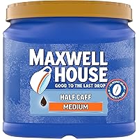 Maxwell House Half Caff Medium Roast Ground Coffee with 1/2 the Caffeine (25.6 oz Canister)