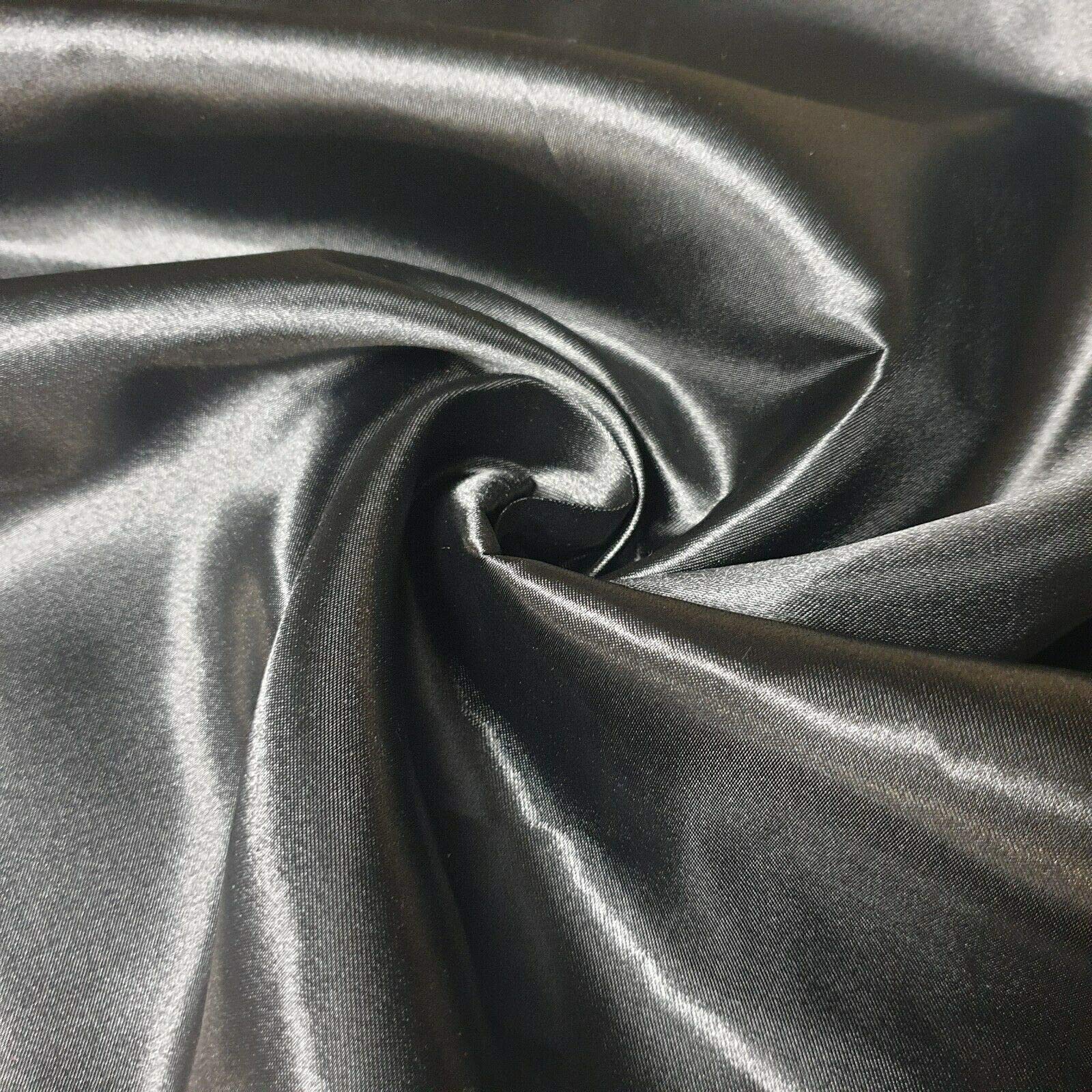 100% Polyester/Poly Silk Silky Satin Fabric, Dressmaking, Wedding, Prom - Dress Craft Fabric Material 58" - 150 cm Wide Sold As 1 Meter Pre - Cut Lengths (Available in 22 Colours) (Silver)