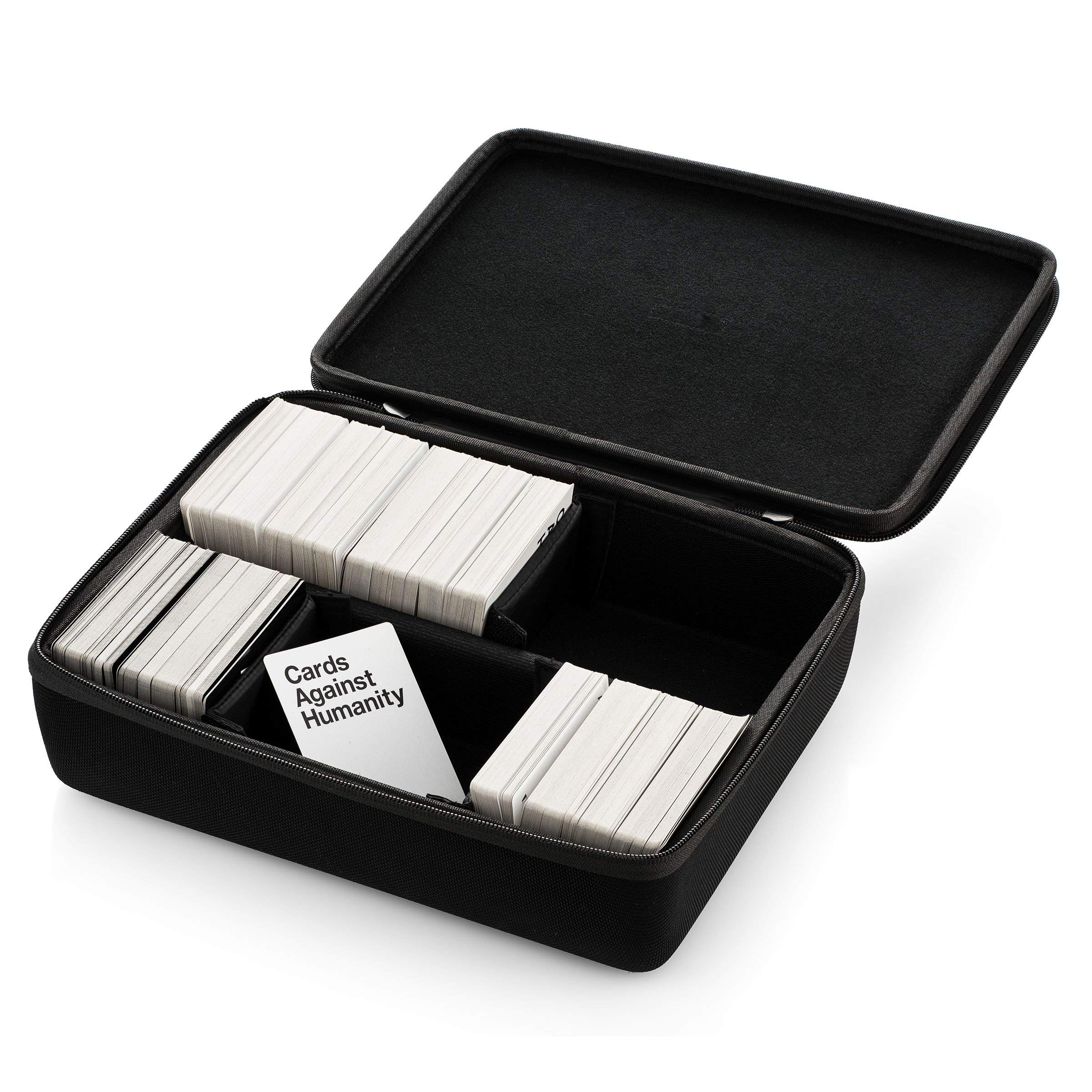 Photo 1 of Card Game Case for Cards Against Humanity - Fits 1650 Cards - Collectible Storage Holder for Trading, Pokemon, Sports, and Playing Cards - Travel Carrying Case with 6 Moveable Dividers