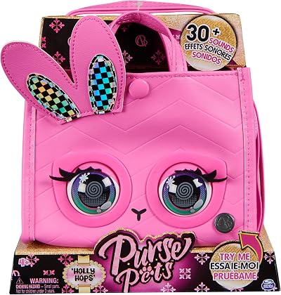 Purse Pets Holly Hops Bunny Tote Bag Interactive Toy Kids Crossbody Bag