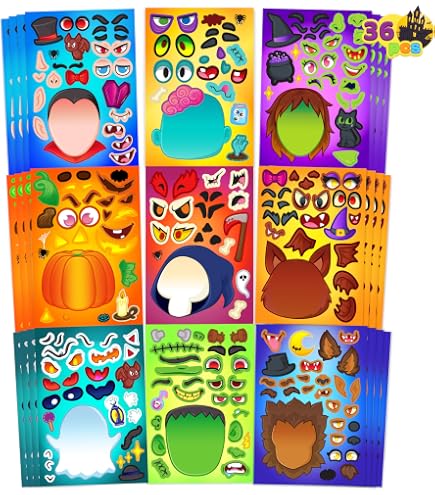 JOYIN 36 Pcs Halloween Jigsaw Puzzle Set in Blind Boxes with 6 Characters Paper Board Puzzle, Halloween Mystery Toy Surprise Box for Kids Halloween Party Favors, Trick or Treat Gift Exchange