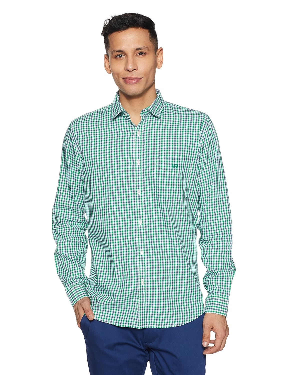 van heusen sport men's plain slim fit cotton casual shirt