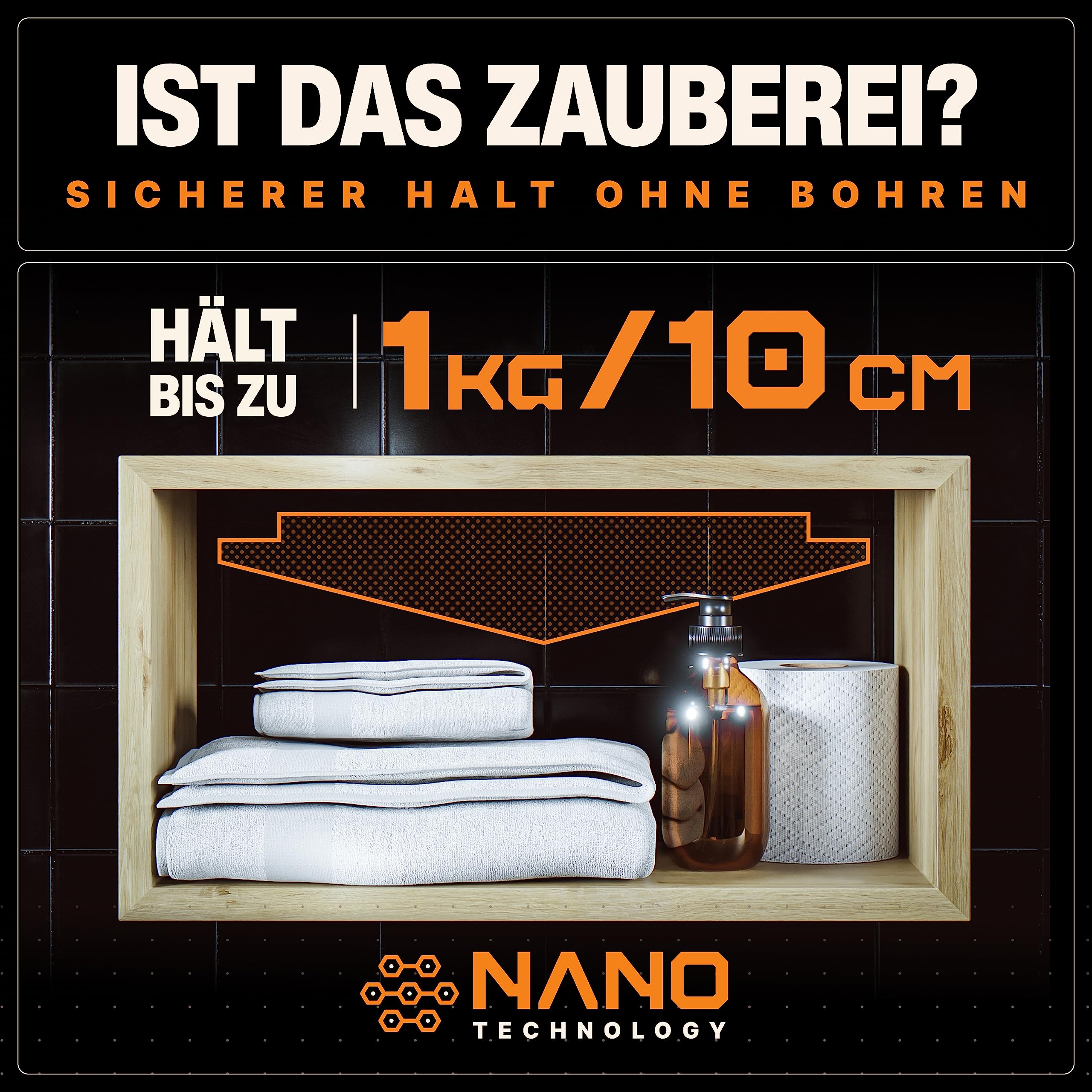 BAURIX® Nano Tape Doppelseitig [2m] – Starkes Klebeband für Wand, Teppich & Deko – transparent, waschbar, wiederverwendbar – ideal für DIY und professionelle Anwendungen 2