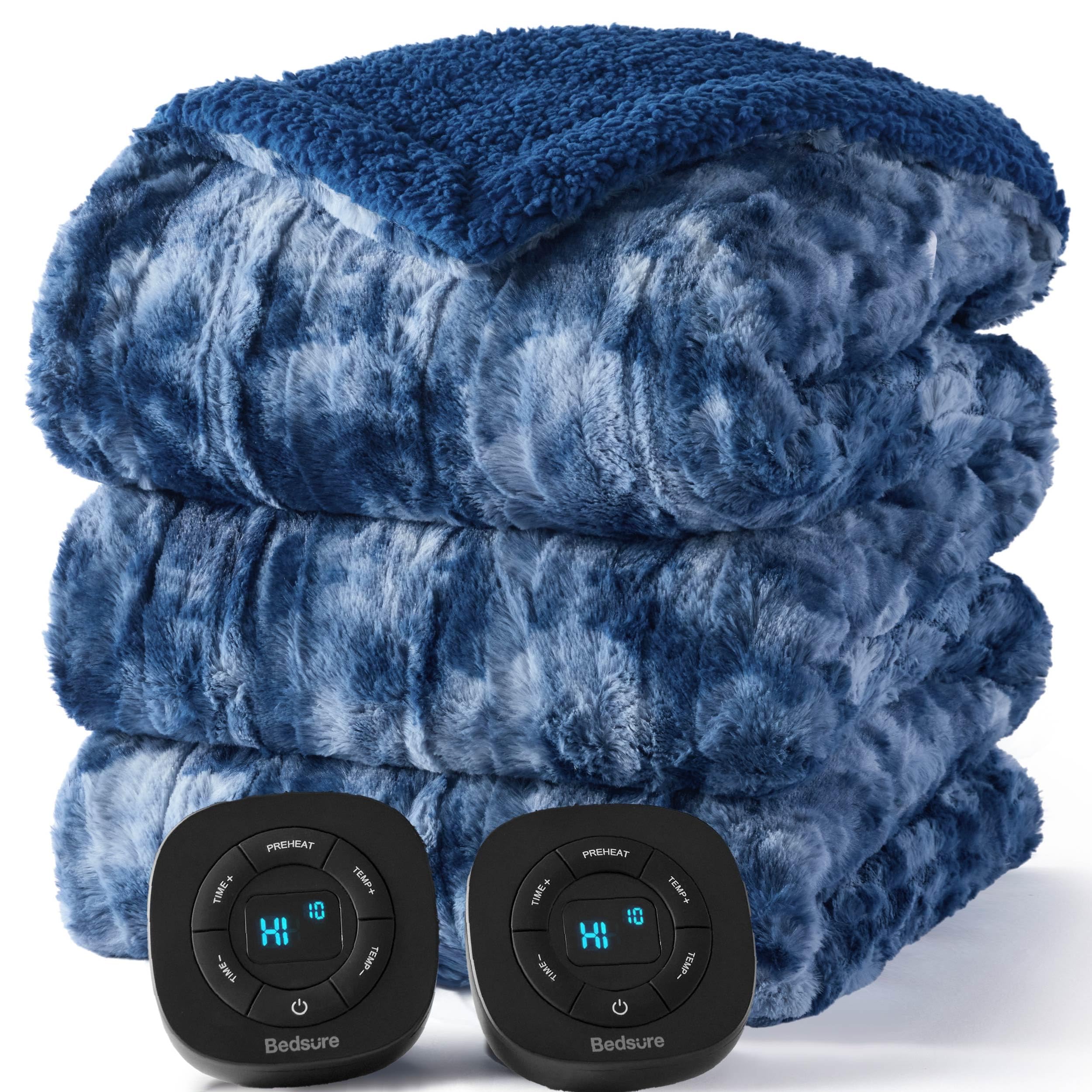 Bedsure Faux Fur Electric Blanket Queen Size, Dual