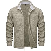 MAGCOMSEN Men's Fleece Jacket Lightweight Full Zip Jackets Casual Soft Warm Winter Coats Zip Up Sweater with Pockets
