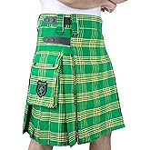 DSS KILTS- Tartan Utility Kilts for Men 13oz Tartan Kilt with Leather Straps and Large Cargo Pockets