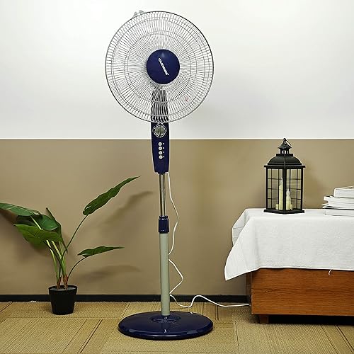 Olsenmark Stand Fan, 16 Inch Piano Button Switches, 3 Speed Settings