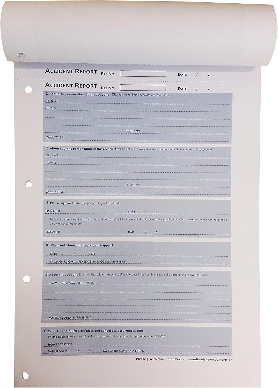 2pk - 40 Records HSE Compliant A4 Accident Book - Workplace Injury Record/Log (2X 40 Records per Accident Log Book) - Image 3