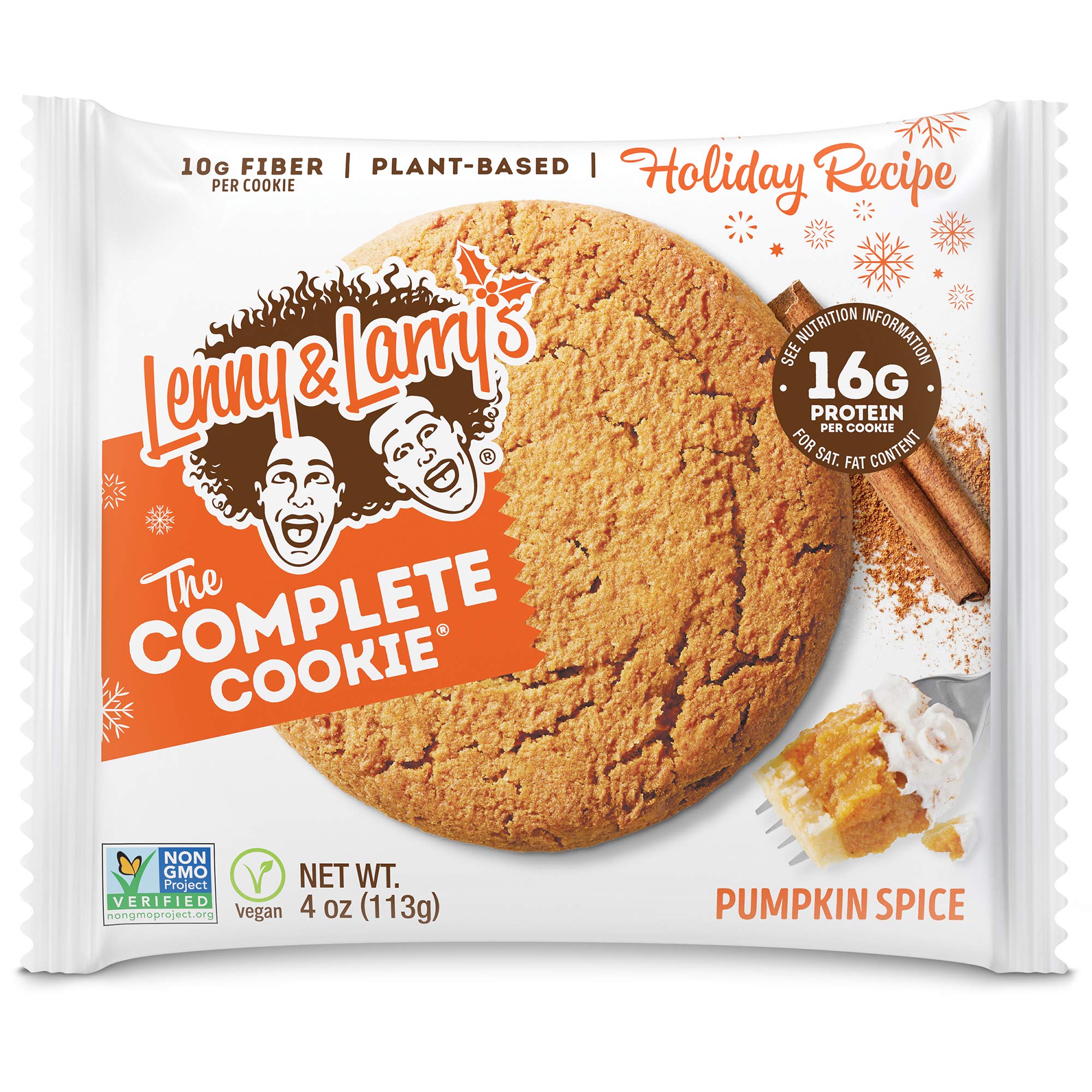 Lenny & Larry's The Complete Cookie, Pumpkin Spice, Soft Baked, 16g Plant Protein, Vegan, Non-GMO 4 Ounce Cookie (Pack of 12)
