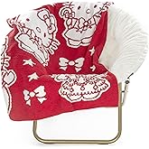 Jay Franco Christmas Feather Knit Throw Blanket – 50x70 Inches Soft & Cozy Plush Throw for Holiday Bedroom & Couch Décor, Official Licensed Product, Red - Hello Kitty