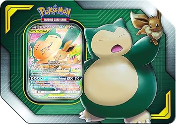 Pokemon Tag Team Tin Snorlax Gx Eevee Tcg Sun Moon Box 4 Booster Packs 1 Special Eevee Snorlax Gx Foil Card