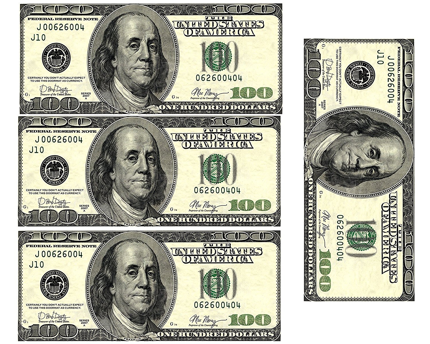 Edible 100 Dollar Bills Frosting Sheet Real Looking Edible Money Green 