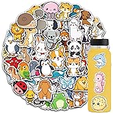 102 Pack Cute Animal Stickers,Colorful Animal Waterproof Stickers,Vinyl Kawaii Aesthetic Sticker for Water Bottle,Laptop,Phone,Sticker for Teens Girls