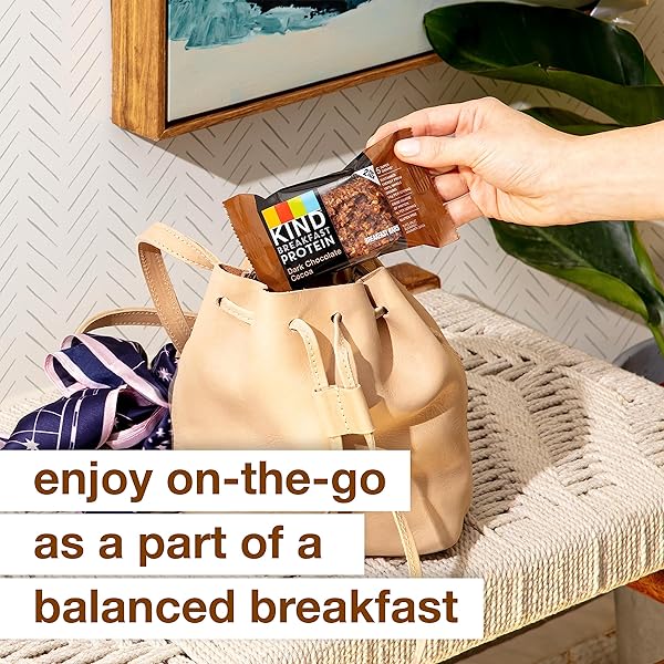 KIND BREAKFAST PROTEIN BARS, DARK CHOCOLATE COCOA, HEALTHY SNACKS, GLUTEN FREE, 8G PROTEIN, 30 COUNT