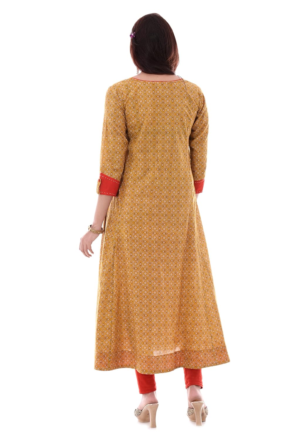 yash gallery women's cotton floral printed anarkali kurta