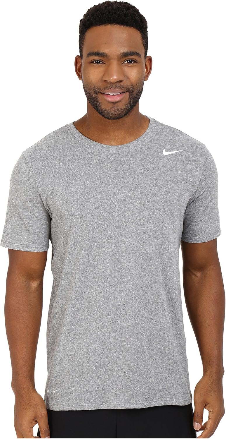 Amazon.com: NIKE Men's Dri-FIT Cotton 2.0 Tee, Carbon Heather/Carbon Heather/White, Medium Tall 
