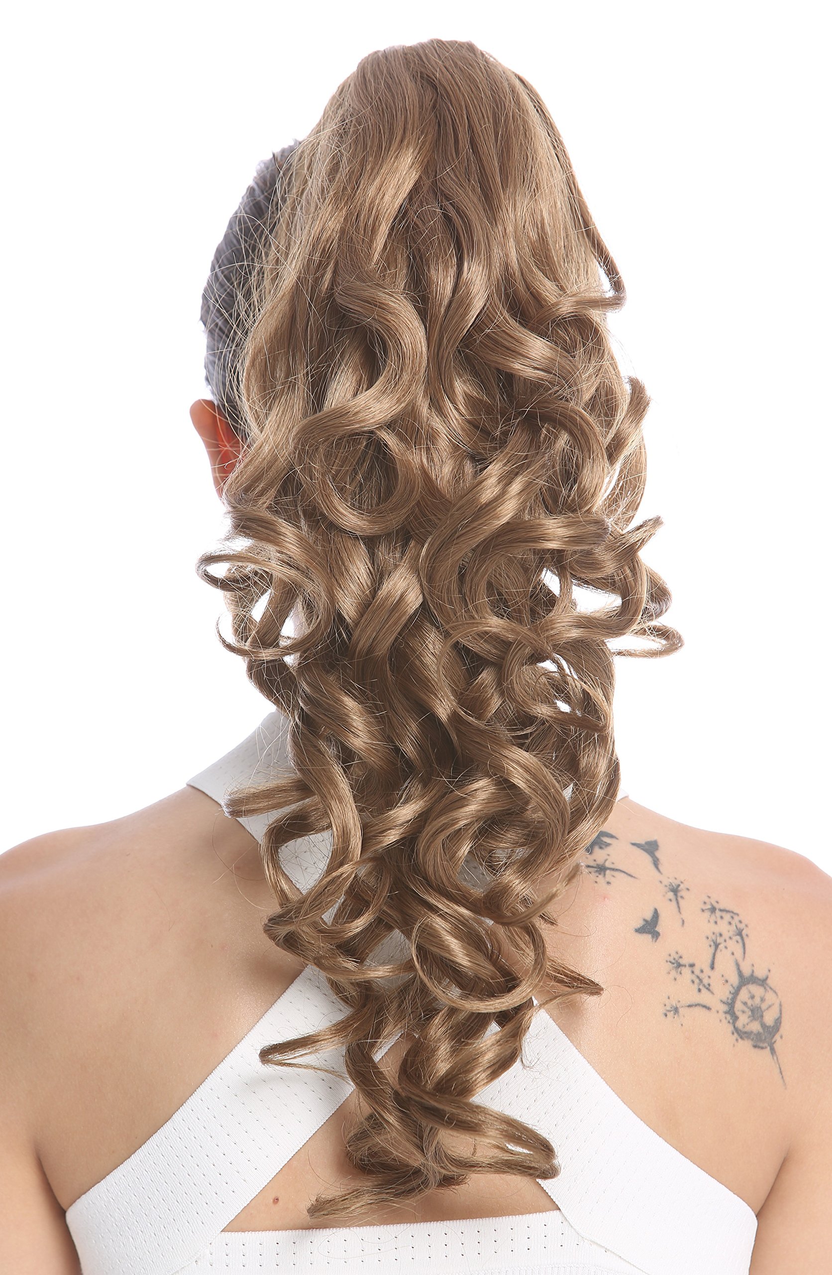 WIG ME UP SA09-16/8 Hairpiece ponytail extension very long BEAUTIFUL wavy slightly curly curls medium brown mix 20inch