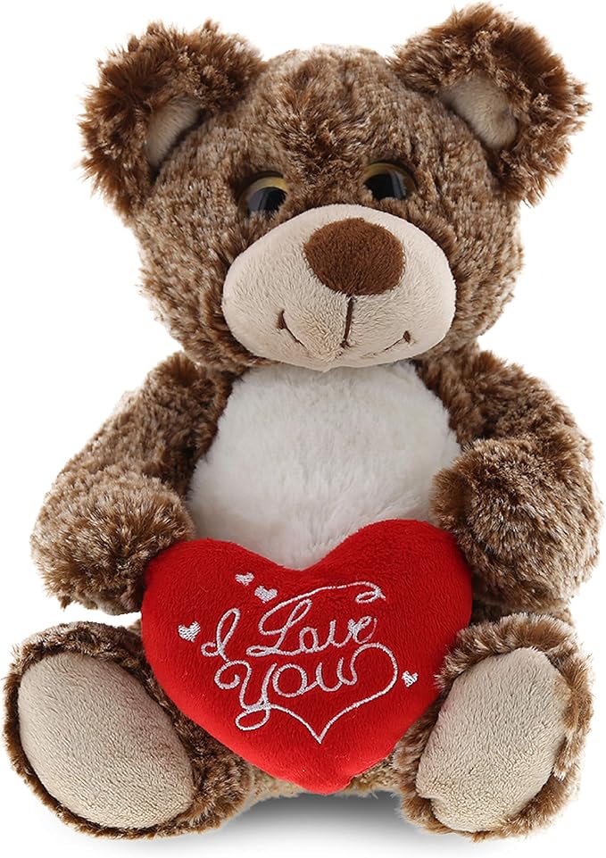 DolliBu Sitting Brown Bear I Love You Valentines Stuffed