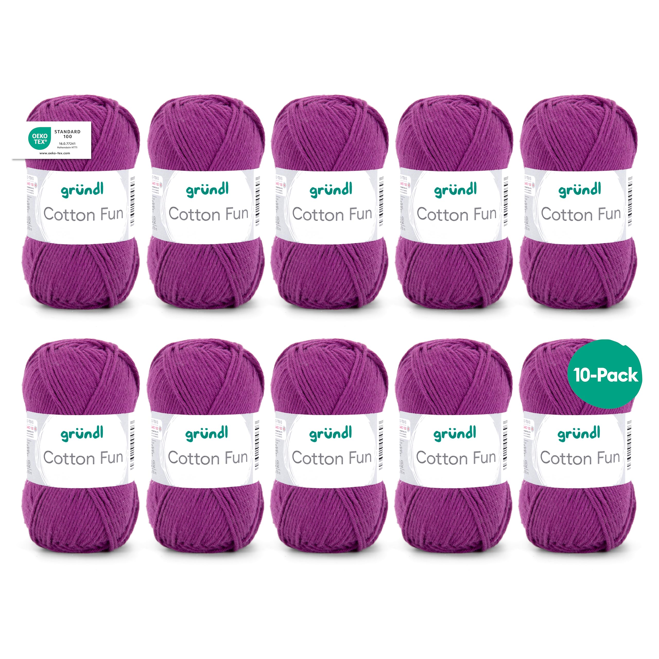 Gründl Cotton Fun Wool Cotton, purple, 27.00 x 11.00 x 07.00 cm
